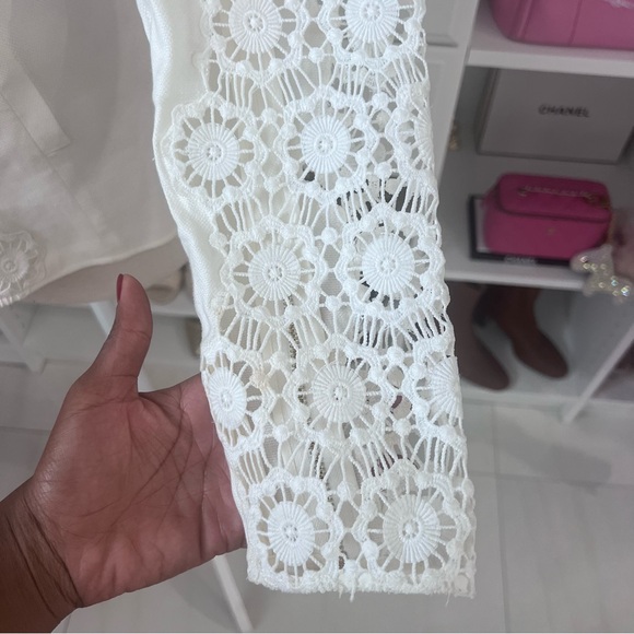 Anne Fontaine $895 Eyelet Lace Jacket ▫️ - Picture 6 of 13